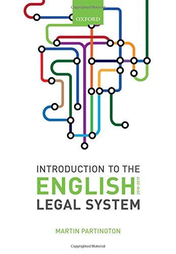 Book Introduction to the English Legal System 2018-19 free
