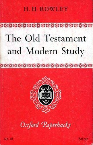 Book Old Testament and Modern Study free