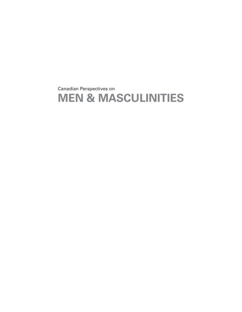 Book Canadian Perspectives on Men and Masculinities: An Interdisciplinary Reader free