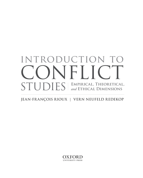 Book Introduction to Conflict Studies: Empirical, Theoretical, and Ethical Dimensions free
