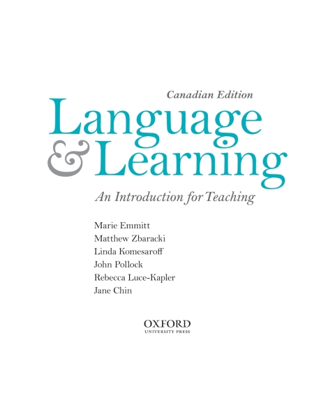 Book Language and Learning: An Introduction for Teaching, Canadian Edition free