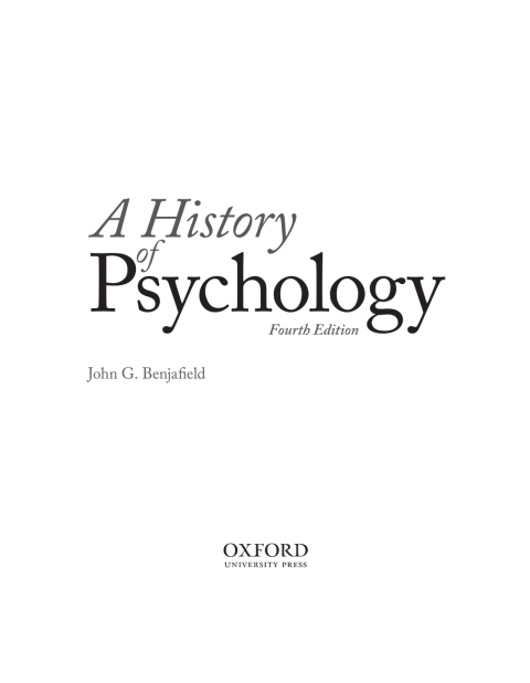 Book A History of Psychology free