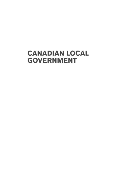 Book Canadian Local Government free