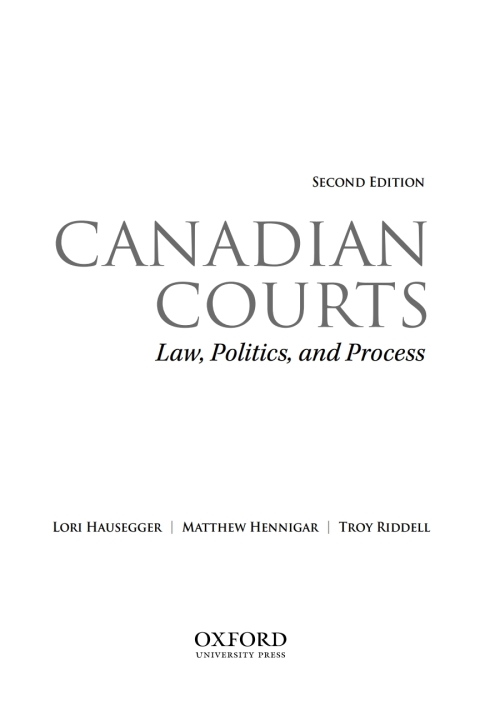 Book Canadian Courts: Law, Politics, and Process free