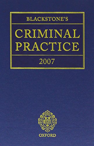 Book Blackstone's Criminal Practice 2007 (book & Cd-rom Pack) free