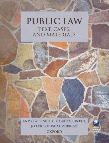 Book Public Law: Text, Cases, and Materials free