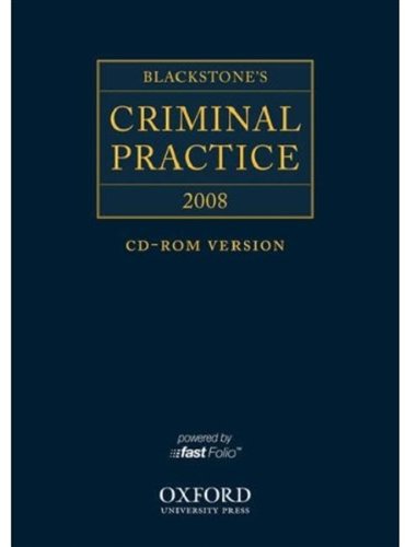 Book Blackstone's Criminal Practice 2008 Cd-rom free