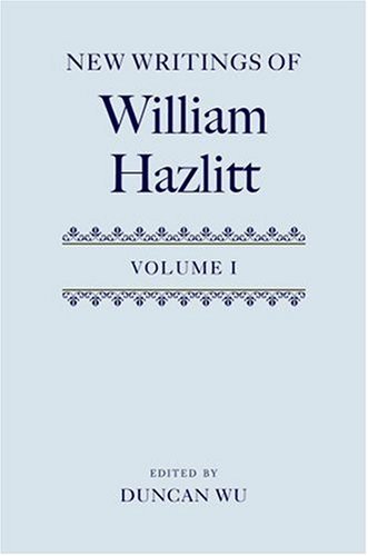 Book New Writings Of William Hazlitt: V.1 free