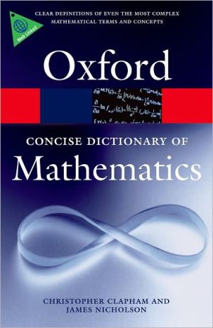 Book The Concise Oxford Dictionary of Mathematics (Oxford Quick Reference) free