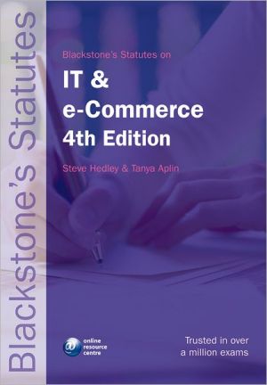 Book Blackstone's Statutes on IT and e-Commerce (Blackstone's Statute Series) free