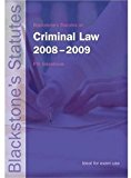 Book Blackstone's Statutes on Criminal Law 2008-2009 (Blackstone's Statute Book Series) free