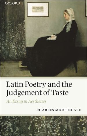Book Latin Poetry and the Judgement of Taste: An Essay in Aesthetics free