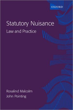 Book Statutory Nuisance: Law And Practice free