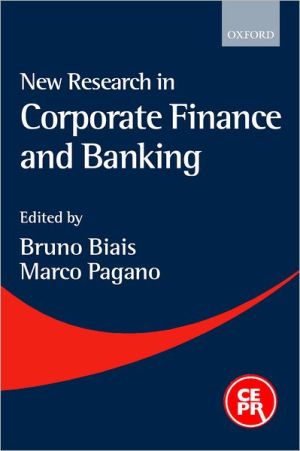 Book New Research In Corporate Finance And Banking free