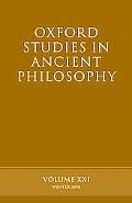 Book Oxford Studies In Ancient Philosophy: Volume Xxi: Winter 2001 free
