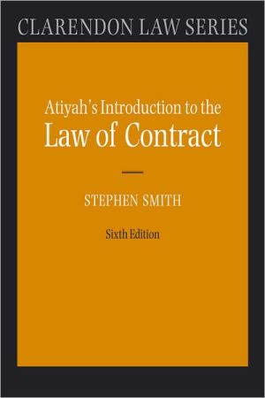 Book Atiyah's Introduction to the Law of Contract (Clarendon Law Series) free