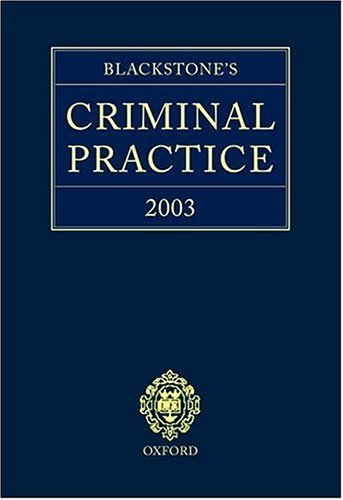 Book Blackstone's Criminal Practice 2003 free
