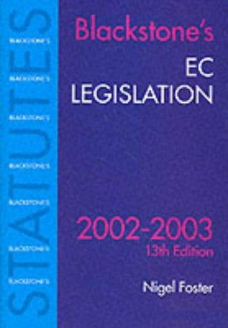 Book Ec Legislation 2002-2003 (blackstone's Statute Book Series) free