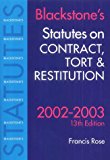 Book Statutes On Contract, Tort And Restitution (blackstone's Statutes) free