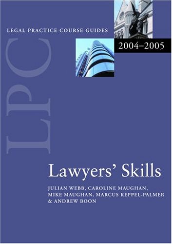 Book Lawyers' Skills (legal Practice Course Guides) free