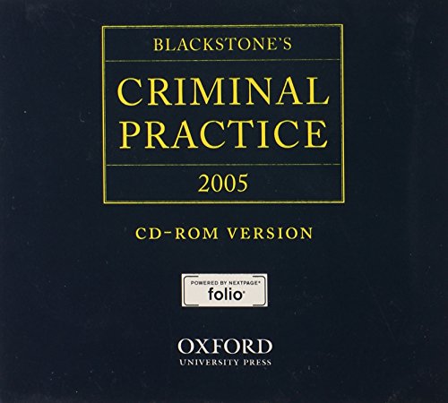 Book Blackstone's Criminal Practice 2005: Cd-rom Version free