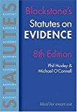Book Statutes on Evidence (Blackstone's Statute Book Series) free