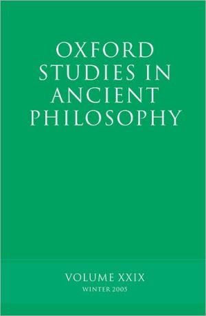 Book Oxford Studies in Ancient Philosophy: Winter 2005 free