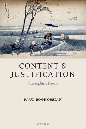 Book Content and Justification: Philosophical Papers free