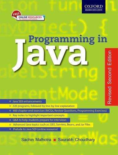 Book Programming in Java [Paperback] [Jan 01, 2018] Sachin Malhotra free