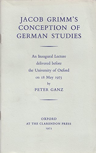 Book Jacob Grimm's Conception Of German Studies; free