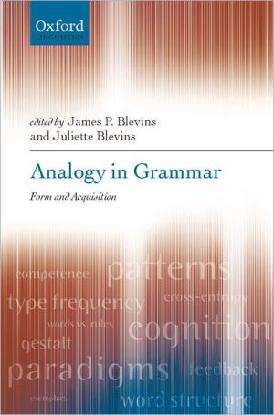 Book Analogy in Grammar: Form and Acquisition (Oxford Linguistics) free