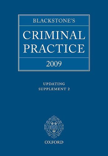 Book BLACKSTONE'S CRIMINAL PRACTICE: 2009: UPDATING SUPPLEMENT 2. free