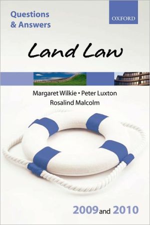 Book Q & A Land Law 2009 and 2010 (Blackstone's Law Questions and Answers) free