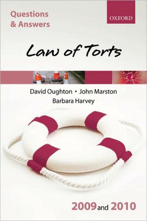 Book Q & A Law Of Torts 2009 And 2010 (blackstone's Law Questions And Answers) free