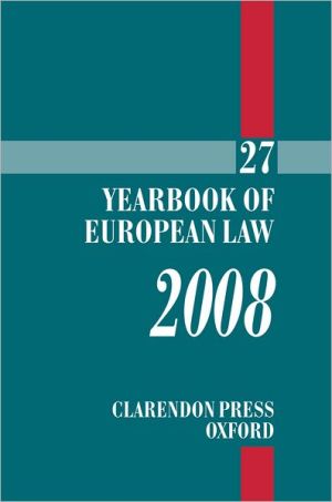 Book Yearbook of European Law 2008: Volume 27 (v. 27) free