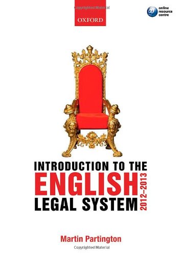 Book Introduction to the English Legal System 2012-2013 free