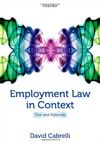 Book Employment Law in Context: Text and Materials free