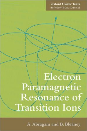 Book Electron Paramagnetic Resonance of Transition Ions (Oxford Classic Texts in the Physical Sciences) free
