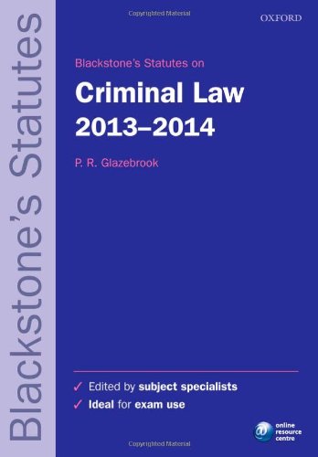 Book Blackstone's Statutes on Criminal Law 2013-2014 free
