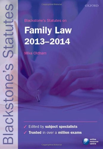 Book Blackstone's Statutes on Family Law 2013-2014 (Blackstones Statutes Series) free
