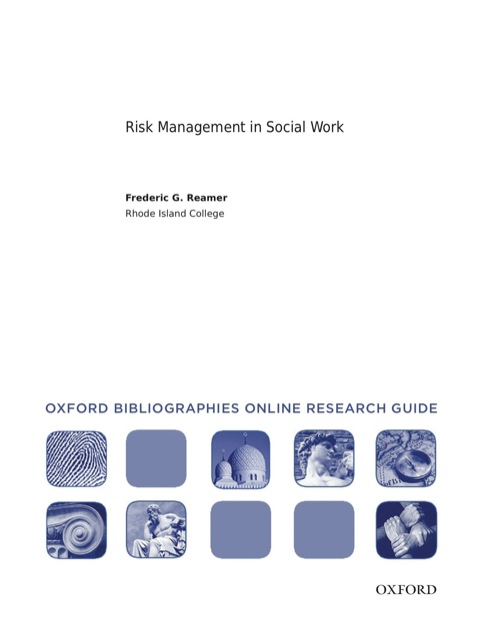 Book Risk Management in Social Work: Oxford Bibliographies Online Research Guide free