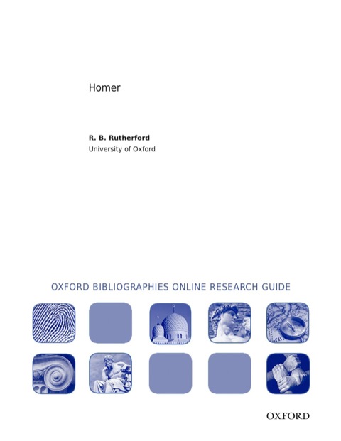 Book Homer: Oxford Bibliographies Online Research Guide free
