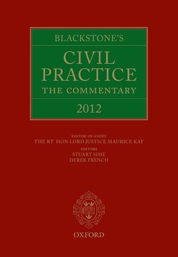 Book Blackstone's Civil Practice: The Commentary 2012 (Blackstones Civil Practice: Commentary 2012 Ciprac Paper) free