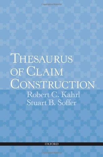 Book Thesaurus of Claim Construction free