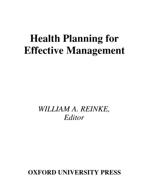 Book Health Planning for Effective Management free