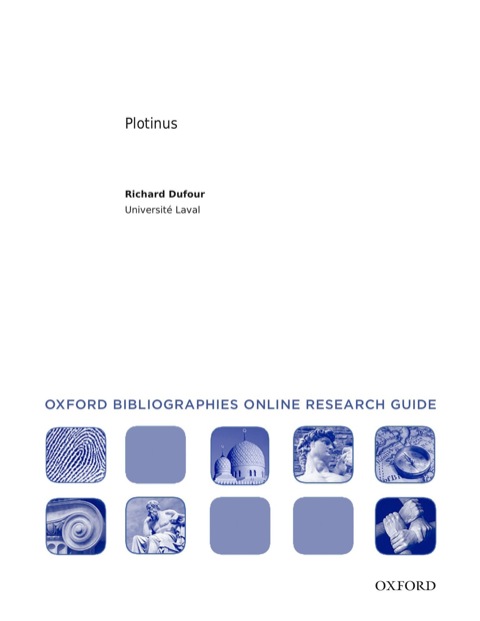 Book Plotinus: Oxford Bibliographies Online Research Guide free