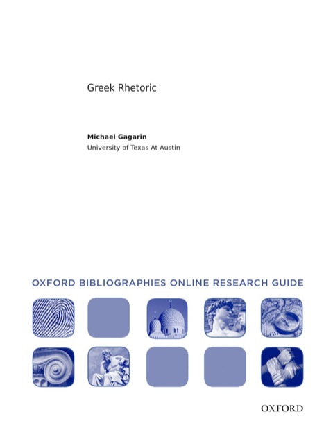 Book Greek Rhetoric: Oxford Bibliographies Online Research Guide free