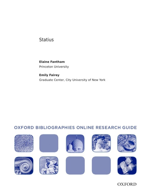 Book Statius: Oxford Bibliographies Online Research Guide free