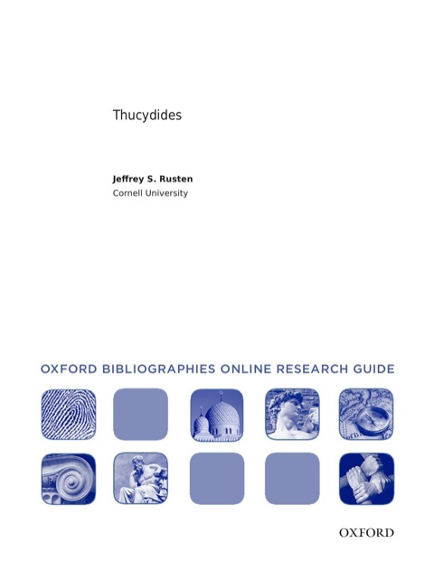 Book Thucydides: Oxford Bibliographies Online Research Guide free Book Thucydides: Oxford Bibliographies Online Research Guide free