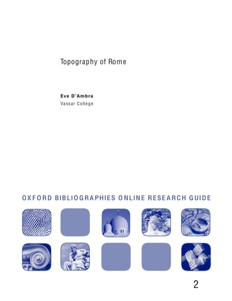 Book Topography of Rome: Oxford Bibliographies Online Research Guide free